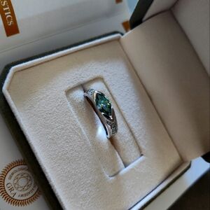 1ct Green Moissanite in sterling Silver